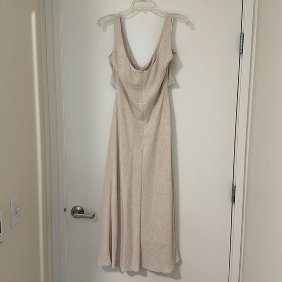 Petal and Pup Beige Linen Cutout Midi Dress - Picture 5 of 5
